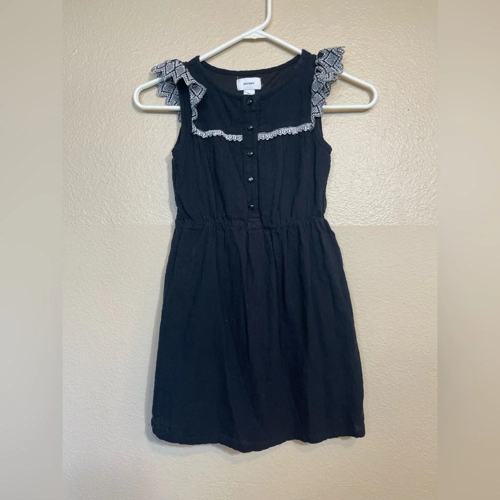 Old Navy Black Dress with Lace Accents girls small